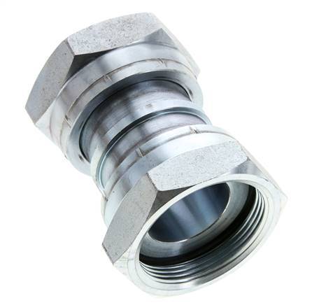 UN 2''-12 Verzinkter Stahl Muffe ORFS mit Überwurfmutter 250 Bar - Hydraulisch