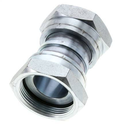 UN 2''-12 Verzinkter Stahl Muffe ORFS mit Überwurfmutter 250 Bar - Hydraulisch