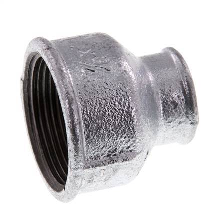 Rp 1 1/2'' x Rp 3/4'' Verzinktes Gusseisen Runde Muffe 25 Bar