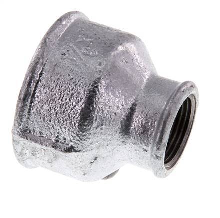 Rp 1 1/2'' x Rp 3/4'' Verzinktes Gusseisen Runde Muffe 25 Bar