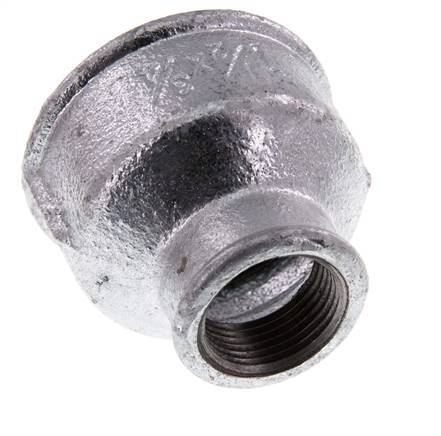 Rp 1 1/2'' x Rp 3/4'' Verzinktes Gusseisen Runde Muffe 25 Bar