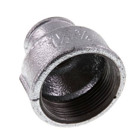 Rp 1 1/2'' x Rp 3/4'' Verzinktes Gusseisen Runde Muffe 25 Bar