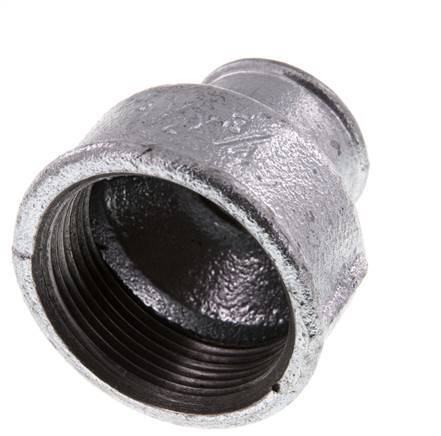 Rp 1 1/2'' x Rp 3/4'' Verzinktes Gusseisen Runde Muffe 25 Bar
