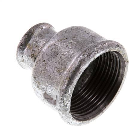 Rp 1 1/4'' x Rp 1/2'' Zinc plated Cast iron Round Socket 25 Bar [2 Pieces]