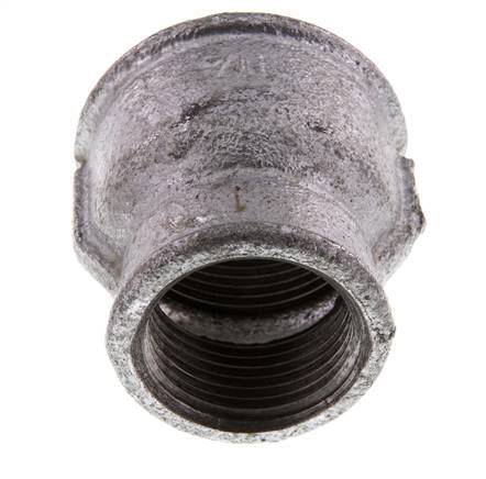Rp 1 1/4'' x Rp 1'' Zinc plated Cast iron Round Socket 25 Bar [2 Pieces]