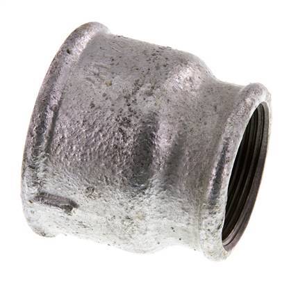 Rp 2'' x Rp 1 1/2'' Verzinktes Gusseisen Runde Muffe 25 Bar
