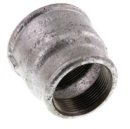 Rp 2'' x Rp 1 1/2'' Verzinktes Gusseisen Runde Muffe 25 Bar