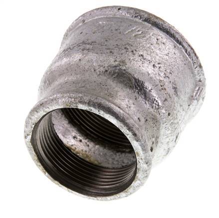 Rp 2'' x Rp 1 1/2'' Verzinktes Gusseisen Runde Muffe 25 Bar