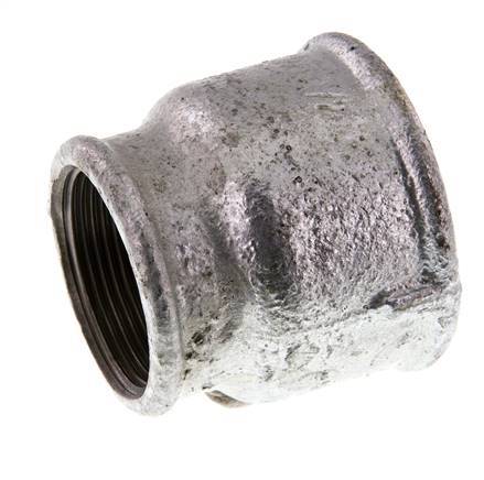 Rp 2'' x Rp 1 1/2'' Verzinktes Gusseisen Runde Muffe 25 Bar