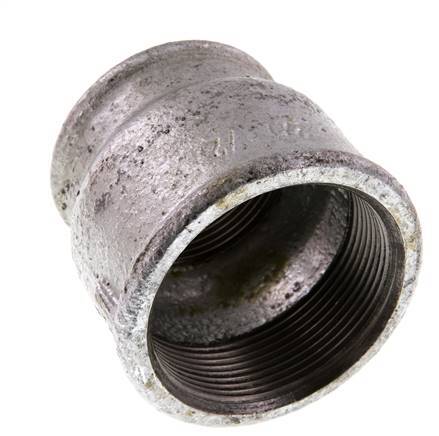 Rp 2'' x Rp 1 1/2'' Verzinktes Gusseisen Runde Muffe 25 Bar