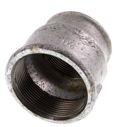 Rp 2'' x Rp 1 1/2'' Verzinktes Gusseisen Runde Muffe 25 Bar