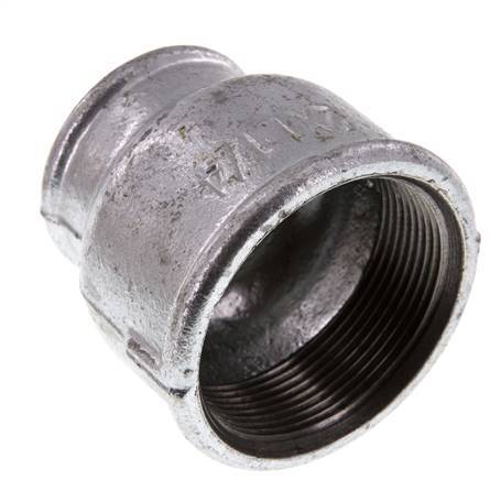 Rp 2'' x Rp 1 1/4'' Verzinktes Gusseisen Runde Muffe 25 Stange