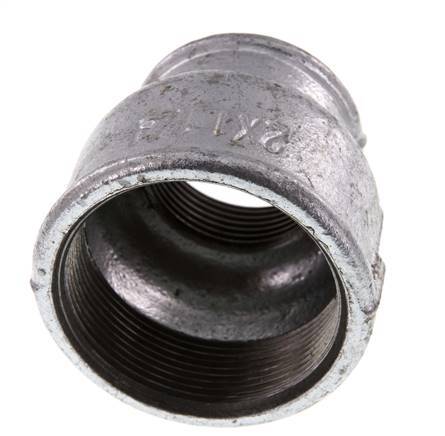 Rp 2'' x Rp 1 1/4'' Verzinktes Gusseisen Runde Muffe 25 Stange