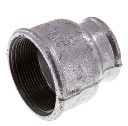 Rp 2'' x Rp 1 1/4'' Verzinktes Gusseisen Runde Muffe 25 Stange