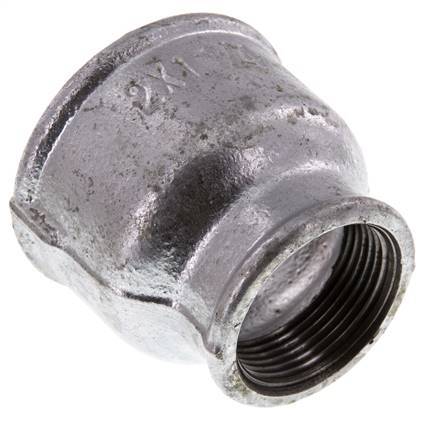 Rp 2'' x Rp 1 1/4'' Verzinktes Gusseisen Runde Muffe 25 Stange