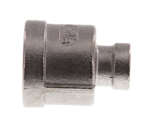 Rp 1/2'' x Rp 1/8'' Edelstahl Rundmuffe 16 bar