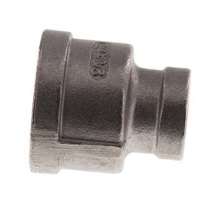 Rp 3/4'' x Rp 3/8'' Edelstahl Rundmuffe 16 bar