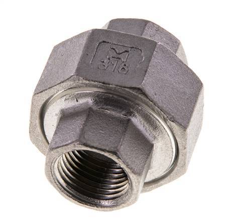 3/8'' NPT Stainless steel Double Nipple 3-pieces with Conically sealing 16 Bar