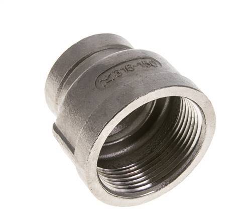 1 1/2'' NPT x 1'' NPT Edelstahl Rundmuffe 16 bar
