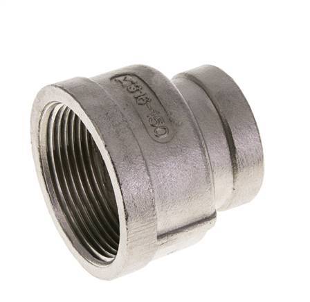 1 1/2'' NPT x 1'' NPT Edelstahl Rundmuffe 16 bar