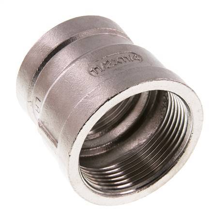 Rp 1 1/2'' x Rp 1 1/4'' Edelstahl Rundmuffe 16 Bar