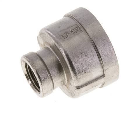 1 1/4'' NPT x 1/2'' NPT Edelstahl Rundmuffe 16 bar