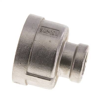 1 1/4'' NPT x 1/2'' NPT Edelstahl Rundmuffe 16 bar