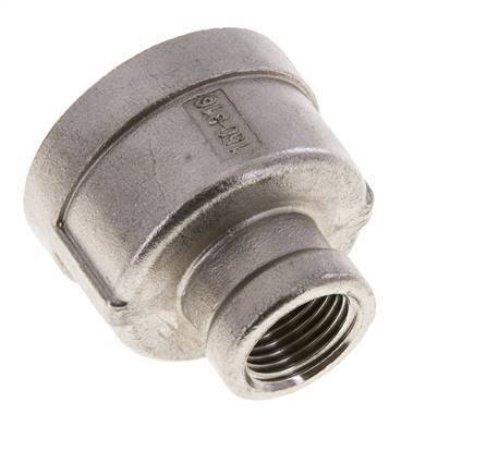 1 1/4'' NPT x 1/2'' NPT Edelstahl Rundmuffe 16 bar