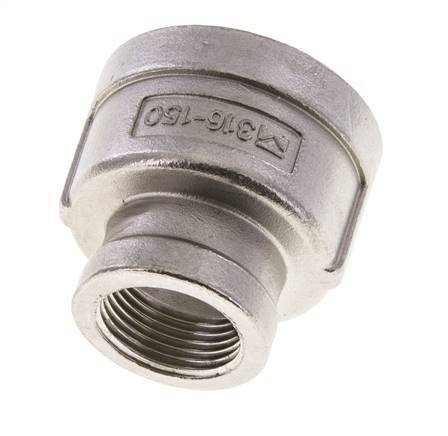 1 1/4'' NPT x 3/4'' NPT Edelstahl Rundmuffe 16 bar