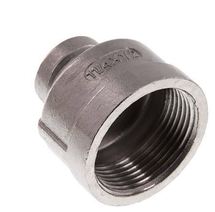 Rp 1 1/4'' x Rp 1/2'' Edelstahl Rundmuffe 16 Stange