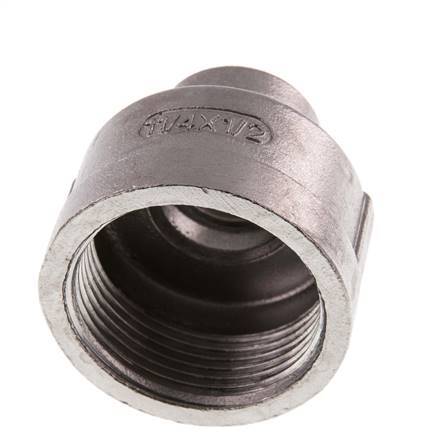 Rp 1 1/4'' x Rp 1/2'' Edelstahl Rundmuffe 16 Stange