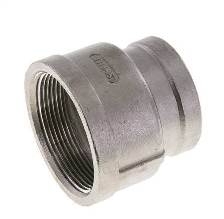 2'' NPT x 1 1/2'' NPT Edelstahl Rundmuffe 16 bar