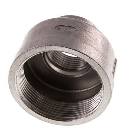 Rp 2'' x Rp 1'' Edelstahl Rundmuffe 16 Stange