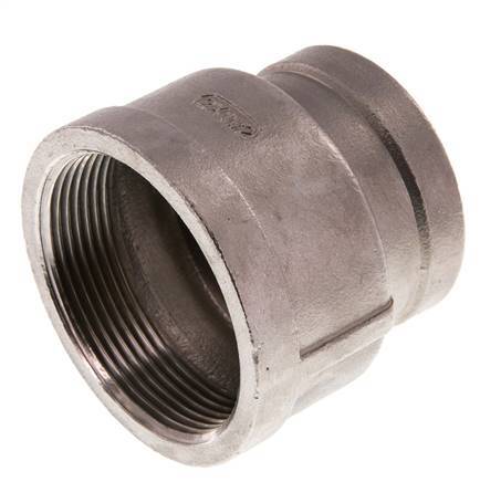 Rp 2'' x Rp 1 1/2'' Edelstahl Rundmuffe 16 Stange