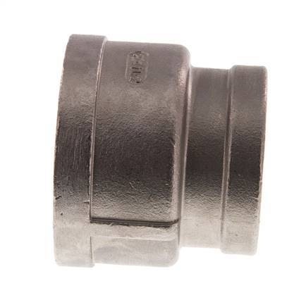 Rp 2'' x Rp 1 1/2'' Edelstahl Rundmuffe 16 Stange