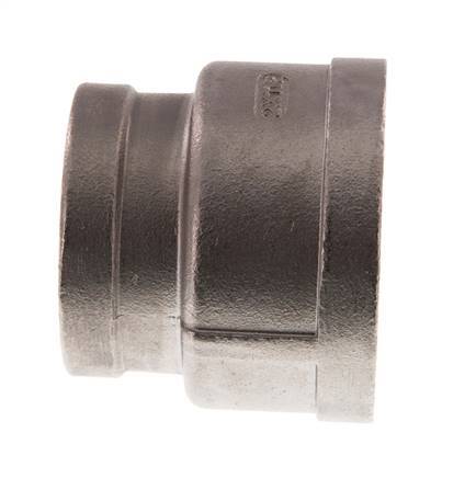 Rp 2'' x Rp 1 1/2'' Edelstahl Rundmuffe 16 Stange
