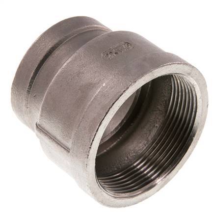 Rp 2'' x Rp 1 1/2'' Edelstahl Rundmuffe 16 Stange