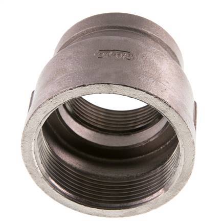 Rp 2'' x Rp 1 1/2'' Edelstahl Rundmuffe 16 Stange
