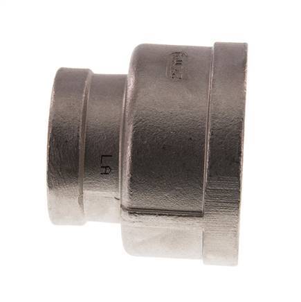 Rp 2'' x Rp 1 1/4'' Edelstahl Rundmuffe 16 Stange