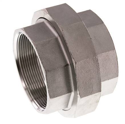 Rp 2 1/2'' Stainless steel Double Nipple 3-pieces with Conically sealing 16 Bar
