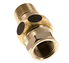 Rp 1/2'' x R 1/2'' F/M Brass Double Nipple 3-pieces with Conically sealing 16 Bar