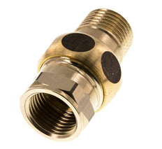 Rp 1/2'' x R 1/2'' F/M Brass Double Nipple 3-pieces with Conically sealing 16 Bar