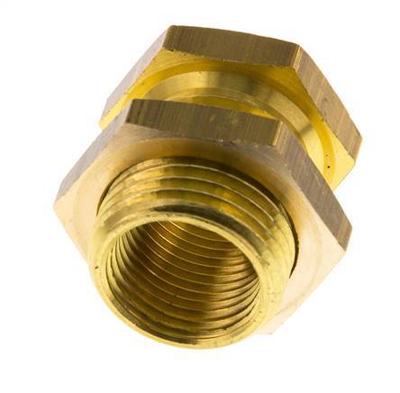 G 3/8'' x G 1/2'' F/M Brass Bulkhead Fitting 16 Bar [2 Pieces]