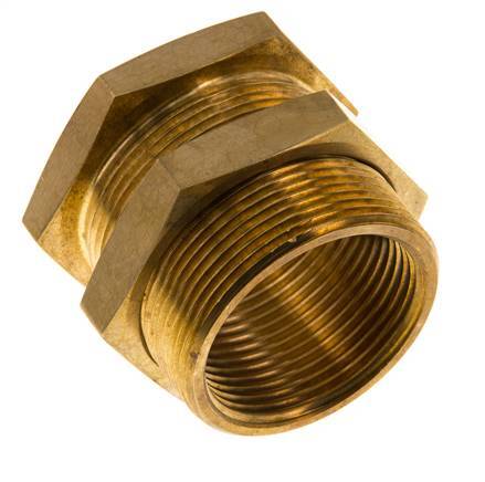 G 1 1/4'' x M49x2 F/M Brass Bulkhead Fitting 16 Bar