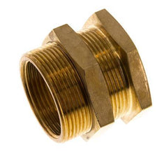 G 1 1/4'' x M49x2 F/M Brass Bulkhead Fitting 16 Bar