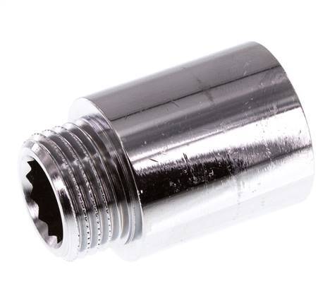 G 1/2'' F/M Messing verchromt Verlängerung DIN 3523 - 30 mm