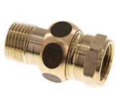 Rp 1/2'' x R 1/2'' F/M Messing Doppelnippel 3-teilig mit Flachdichtung 16 bar