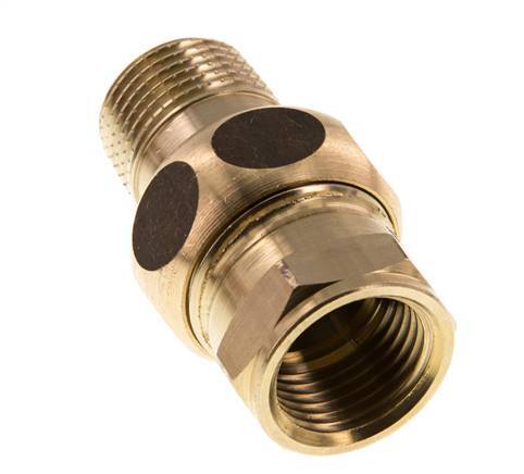 Rp 1/2'' x R 1/2'' F/M Messing Doppelnippel 3-teilig mit Flachdichtung 16 bar