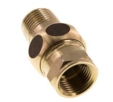 Rp 1/2'' x R 1/2'' F/M Messing Doppelnippel 3-teilig mit Flachdichtung 16 bar