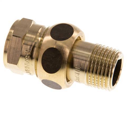 Rp 1/2'' x R 1/2'' F/M Messing Doppelnippel 3-teilig mit Flachdichtung 16 bar